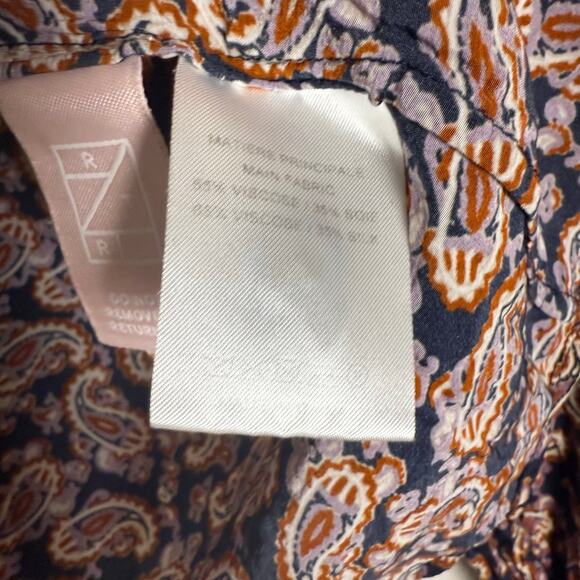 Vanessa Bruno Paolo Paisley Print Long Sleeve Mock Neck Silk Blend Top Size 8 - Picture 13 of 13